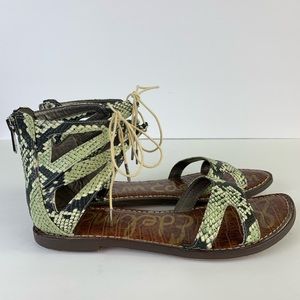 Sam Edelman Gemma gladiator sandals 7.5 snakeskin